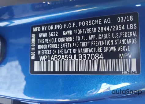 2018 Porsche Macan S z USA, uszkodzony, nr VIN WP1AB2A59JLB37084